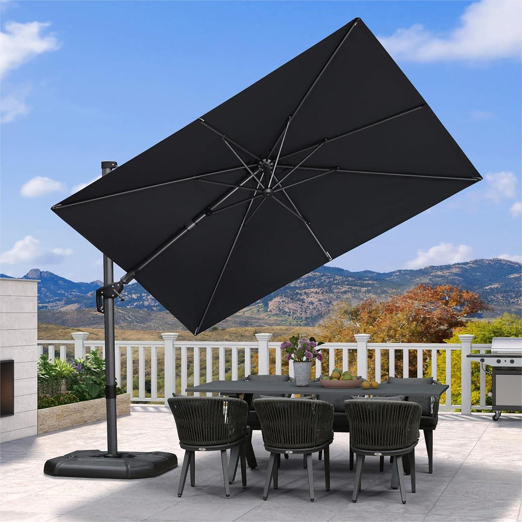 PURPLE LEAF Economical Patio Umbrella Swivel Rectangle Outdoor Umbrellas 6' X 10'/ 9' X 12'/ 10' X 10'/ 9' X 9'