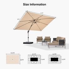 Load image into Gallery viewer, PURPLE LEAF Deluxe Aluminum Outdoor Patio Umbrella Square Cantilever Umbrellas
