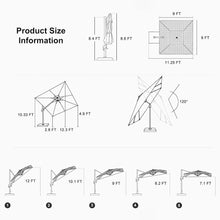 Load image into Gallery viewer, PURPLE LEAF Economical Patio Umbrella Swivel Rectangle Outdoor Umbrellas 6&#39; X 10&#39;/ 9&#39; X 12&#39;/ 10&#39; X 10&#39;/ 9&#39; X 9&#39;
