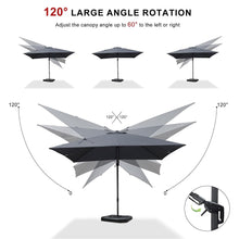 Load image into Gallery viewer, PURPLE LEAF Economical Patio Umbrella Swivel Rectangle Outdoor Umbrellas 6&#39; X 10&#39;/ 9&#39; X 12&#39;/ 10&#39; X 10&#39;/ 9&#39; X 9&#39;
