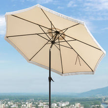 Load image into Gallery viewer, PURPLE LEAF Fringe Umbrella Patio Market Umbrella with Adjustable Corner
