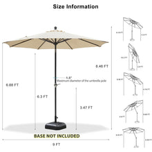 Load image into Gallery viewer, PURPLE LEAF Tilting Umbrellas Patio Market Umbrella with Two Adjustable Corners
