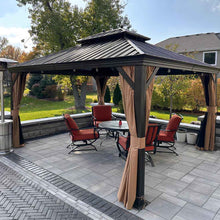 Load image into Gallery viewer, 【Outdoor Idea】PURPLE LEAF Outdoor Gazebo with Bronze Aluminum Frame Dining Sets-Bundle sales
