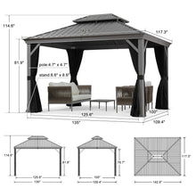 Afbeelding in Gallery-weergave laden, 【Outdoor idea】PURPLE LEAF Patio Gazebo with Aluminum Frame Light Grey Dining Sets-Bundle sales
