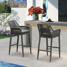 Afbeelding in Gallery-weergave laden, PURPLE LEAF Modern Bar Stools Set of 2, Aluminum Bar Stool with Cushion for Indoor and Outdoor, Kitchen Island
