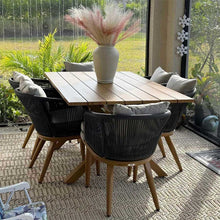 Afbeelding in Gallery-weergave laden, 【Outdoor Idea】PURPLE LEAF Backyard Gazebo with Wood Grain Aluminum Frame Dining Sets-Bundle sales
