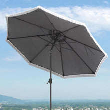 Afbeelding in Gallery-weergave laden, PURPLE LEAF Fringe Umbrella Patio Market Umbrella with Adjustable Corner
