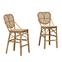 Afbeelding in Gallery-weergave laden, PURPLE LEAF Outdoor Woven Bar Stools Set of 2, Counter Stools, for Pool Garden
