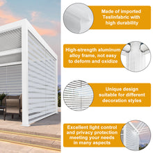 Afbeelding in Gallery-weergave laden, PURPLELEAF Outdoor Louvered Pergola Roller Blinds with Thermal Insulated, UV Protection Waterproof Fabric, Privacy Protection for White Pergola, Easy to Install
