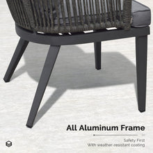 Charger l&#39;image dans la galerie, 【Outdoor Idea】PURPLE LEAF Patio Gazebo with Aluminum Frame Grey Dining Sets-Bundle Set
