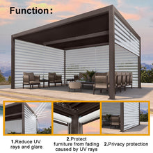 Afbeelding in Gallery-weergave laden, PURPLELEAF Outdoor Louvered Pergola Roller Blinds with Thermal Insulated, UV Protection Waterproof Fabric, Privacy Protection for Pergola, Easy to Install
