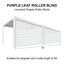 Charger l&#39;image dans la galerie, PURPLELEAF Outdoor Louvered Pergola Roller Blinds with Thermal Insulated, UV Protection Waterproof Fabric, Privacy Protection for White Pergola, Easy to Install
