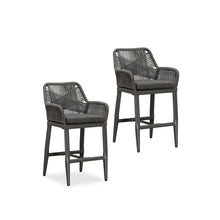 Charger l&#39;image dans la galerie, PURPLE LEAF Modern Bar Stools Set of 2, Aluminum Bar Stool with Cushion for Indoor and Outdoor, Kitchen Island
