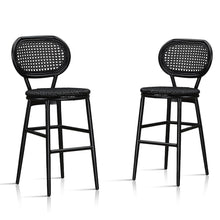 Afbeelding in Gallery-weergave laden, PURPLE LEAF Modern Bar Stool Set of 2, Woven Counter Stools with Back, Bistro Bar Stools
