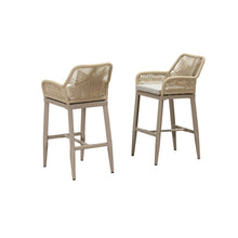 Charger l&#39;image dans la galerie, PURPLE LEAF Modern Bar Stools Set of 2, Aluminum Bar Stool with Cushion for Indoor and Outdoor, Kitchen Island
