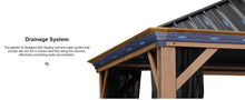 Afbeelding in Gallery-weergave laden, 【Outdoor Idea】PURPLE LEAF Backyard Gazebo with Wood Grain Aluminum Frame Dining Sets-Bundle sales
