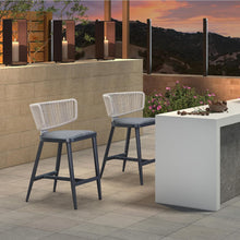 Load image into Gallery viewer, PURPLE LEAF Outdoor Bar Stools Set of 2, Aluminum Frame, Cradle back, Height Stools Chair
