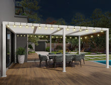 Load image into Gallery viewer, PURPLE LEAF Louvered Pergola Modern White Pergola with Adjustable Roof for Deck Backyard Garden
