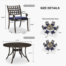 Load image into Gallery viewer, 【Outdoor Idea】PURPLE LEAF  Hardtop Gazebo with Bronze Aluminum Frame Navy Blue Curtain Outdoor Dining Sets-Bundle sales
