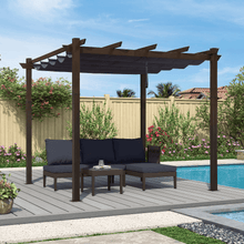 Afbeelding in Gallery-weergave laden, OPEN BOX I PURPLE LEAF Pergola Outdoor Retractable Metal Pergola with Canopy Patio Pergola with Shade Cover for Garden Pool Yard Beach Deck
