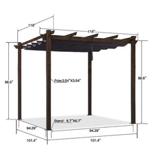 Afbeelding in Gallery-weergave laden, OPEN BOX I PURPLE LEAF Pergola Outdoor Retractable Metal Pergola with Canopy Patio Pergola with Shade Cover for Garden Pool Yard Beach Deck

