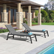 Charger l&#39;image dans la galerie, PURPLE LEAF 2 Pieces Extended Edition Patio Outdoor Chaise Lounge with Wheels for Patio Pool Lawn Sunbathing Chair
