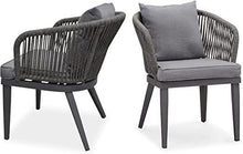 Load image into Gallery viewer, PURPLE LEAF 2 Pieces Patio Furniture Outdoor Grey Dining Chairs with Cushions and Pillows
