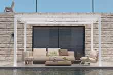 Charger l&#39;image dans la galerie, PURPLE LEAF Louvered Pergola Modern White Pergola with Adjustable Roof for Deck Backyard Garden
