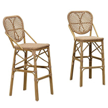 Load image into Gallery viewer, PURPLE LEAF Outdoor Woven Bar Stools Set of 2, Counter Stools, for Pool Garden
